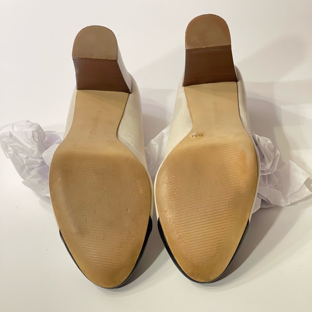 Banana Republic Kiley Cream & Black Colorblock Leather Heels - Size 5.5 ✨ - Picture 4 of 11